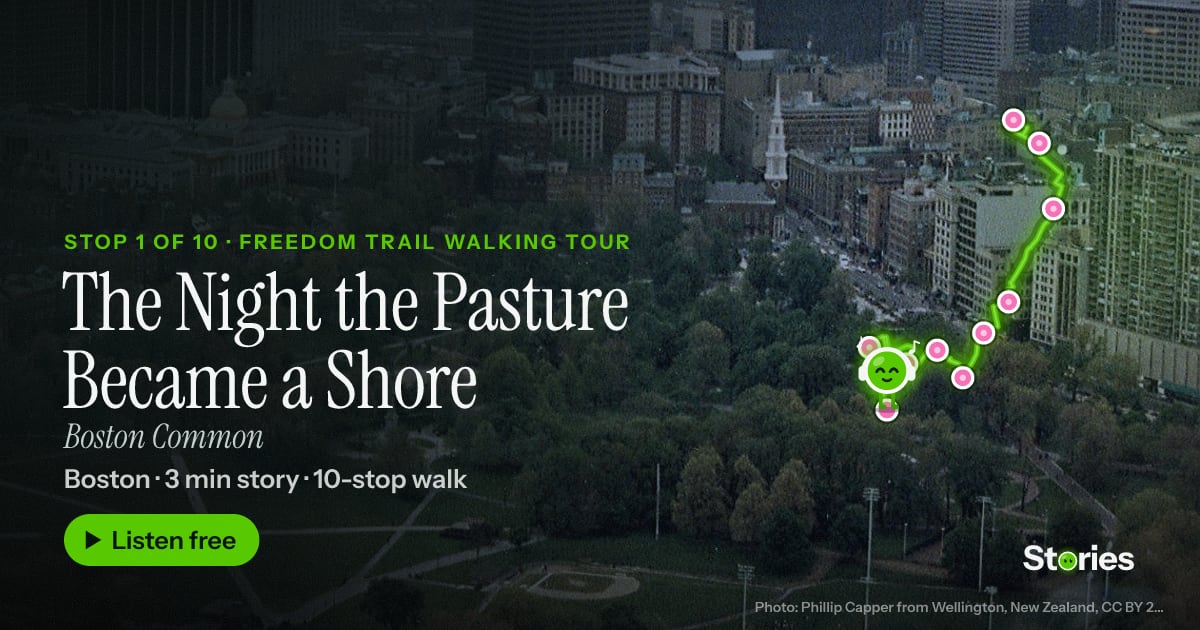 The Night the Pasture Became a Shore: a story about Boston Common, stop 1 of Freedom Trail Walking Tour